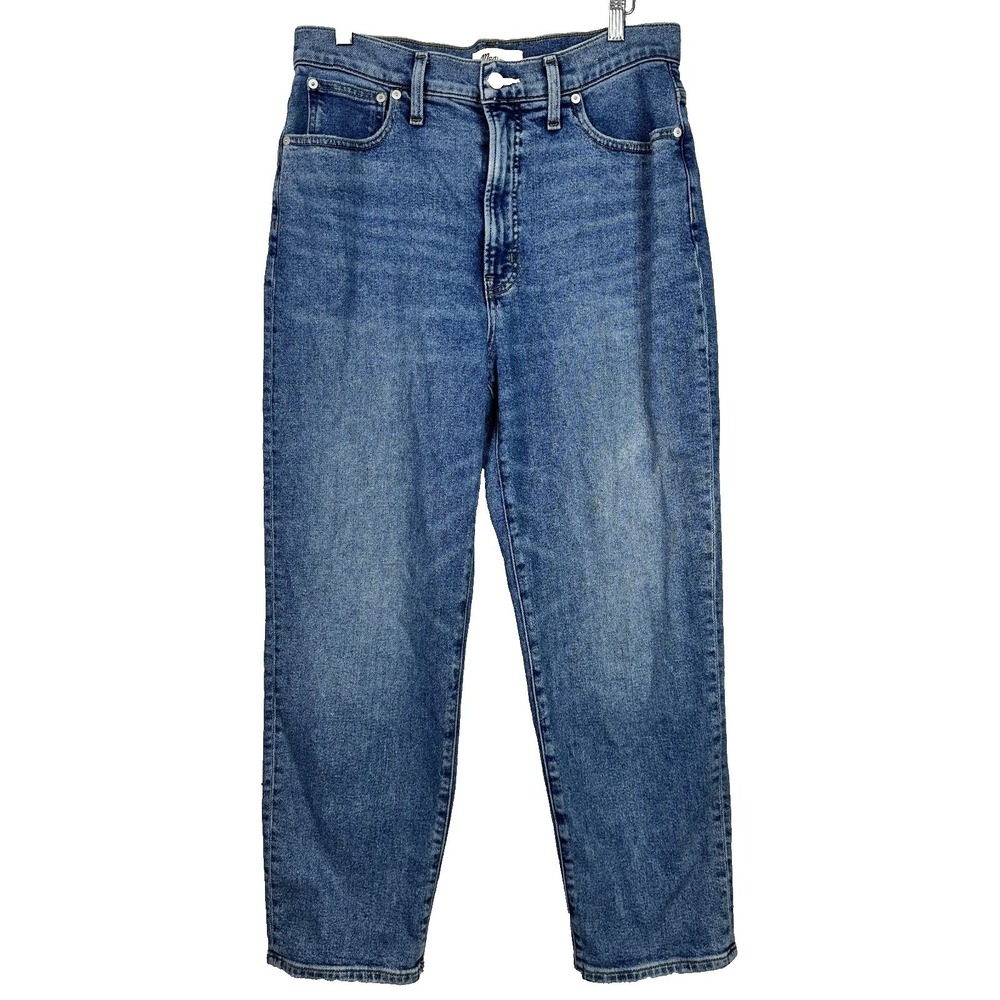 Madewell Perfect Vintage Straight Crop Jeans Women's 30 High Rise Blue Stretch